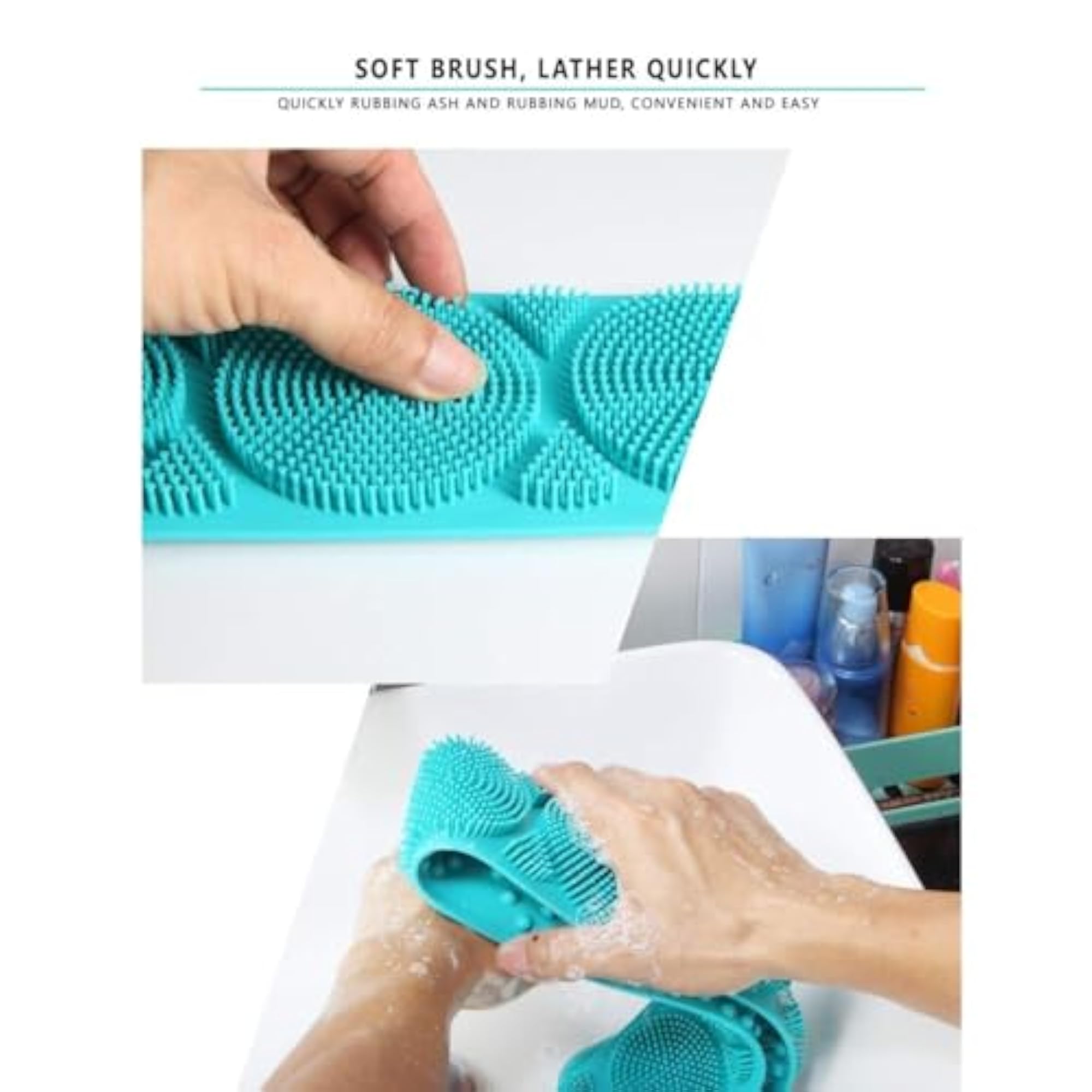Silicone Body Back Scrubber for Deep Cleaning Massage